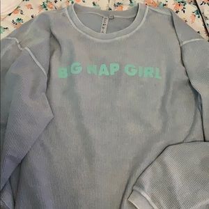 Big Nap Girl corded crew chicka~d sweatshirt